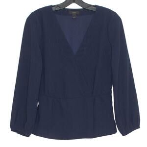 J Crew Top Quiet Luxury Minimalist Corporate Capsule Coastal Grandma Navy Blue 2